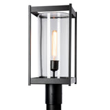 Hubbardton Forge 2023 Coastal Black Clear Glass (ZM) Cela Outdoor Post Light