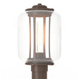 Hubbardton Forge 2022 Coastal Bronze Clear Glass (ZM) Fairwinds Outdoor Post Light