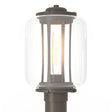 Hubbardton Forge 2022 Coastal Dark Smoke Clear Glass (ZM) Fairwinds Outdoor Post Light