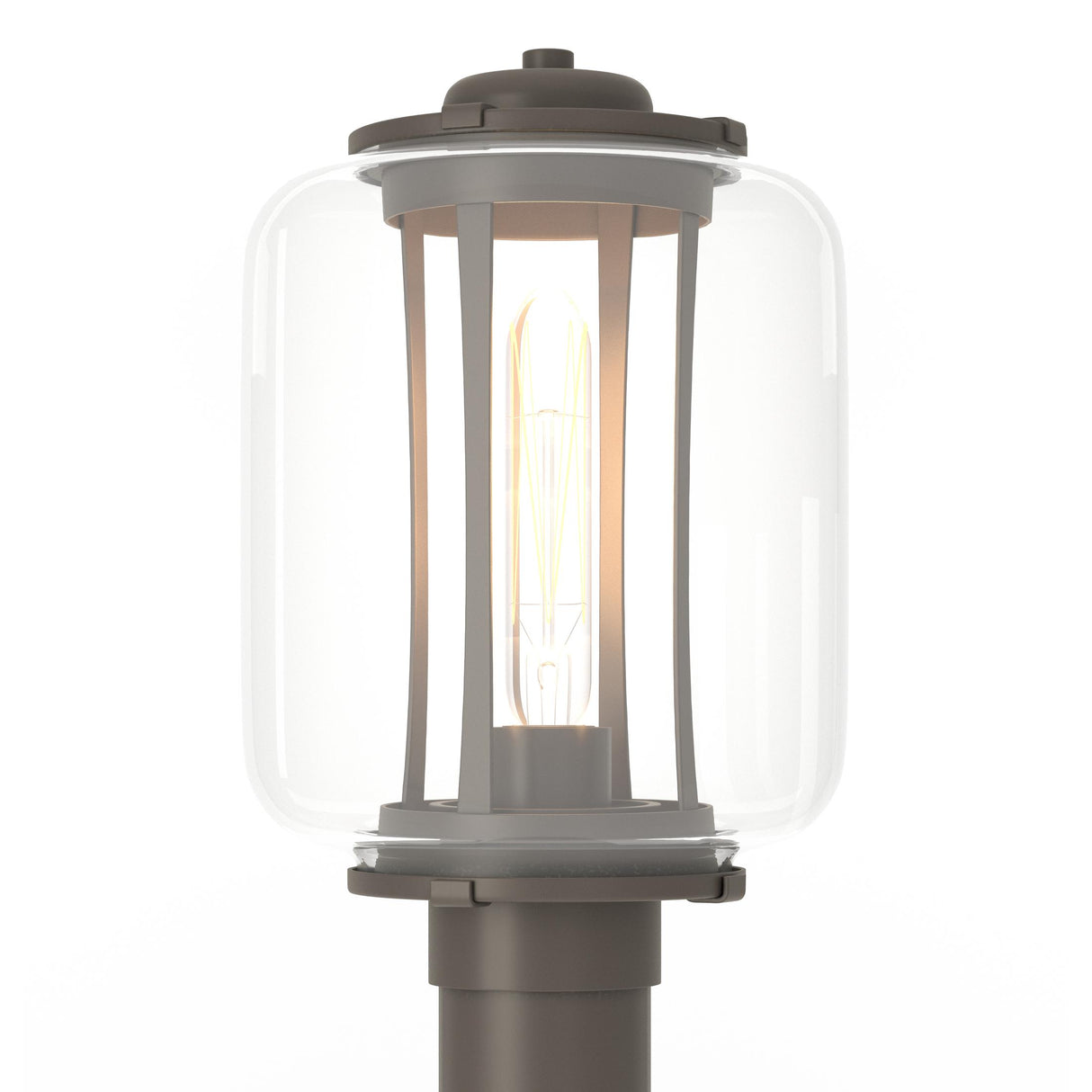 Hubbardton Forge 2022 Coastal Dark Smoke Clear Glass (ZM) Fairwinds Outdoor Post Light