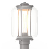 Hubbardton Forge 2022 Coastal Burnished Steel Clear Glass (ZM) Fairwinds Outdoor Post Light