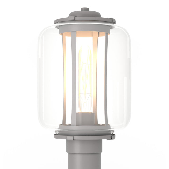 Hubbardton Forge 2022 Coastal Burnished Steel Clear Glass (ZM) Fairwinds Outdoor Post Light
