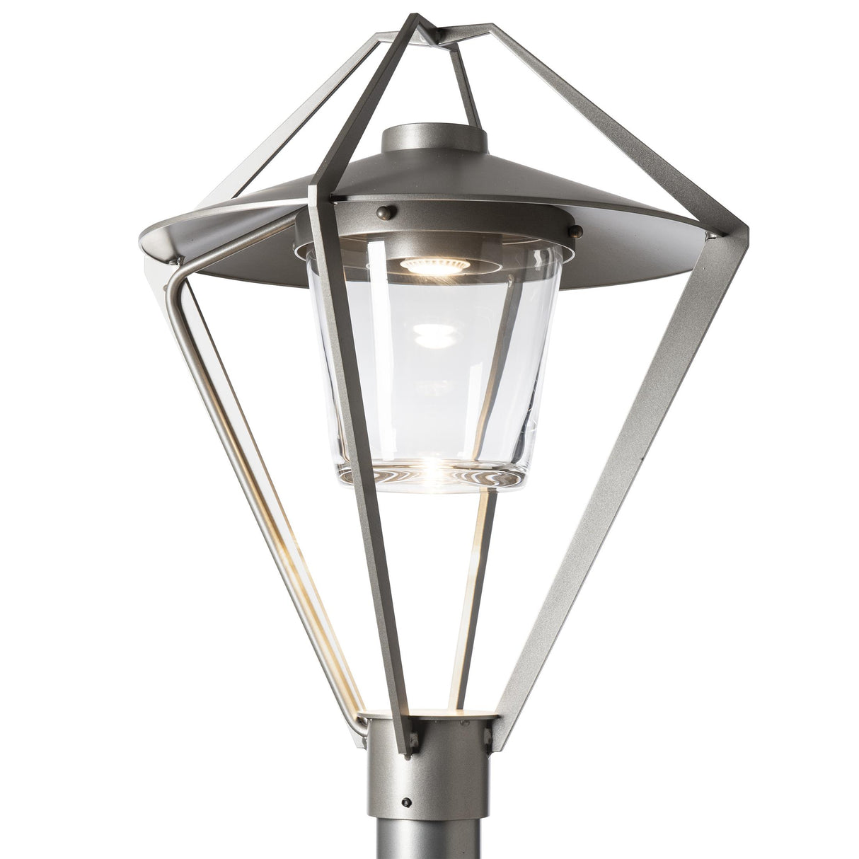 Hubbardton Forge 2022 Coastal Burnished Steel Clear Glass (ZM) Stellar Post Light