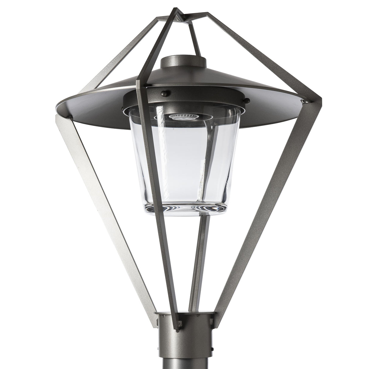 Hubbardton Forge 2022 Coastal Burnished Steel Clear Glass (ZM) Stellar Post Light