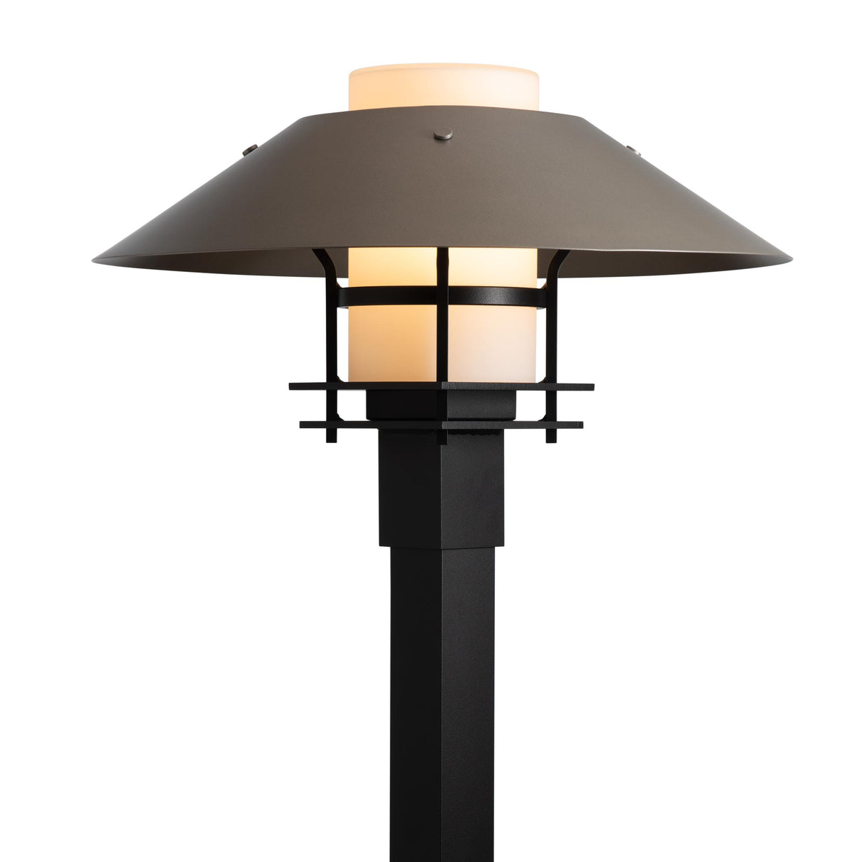 Hubbardton Forge 2021 Coastal Black Coastal Burnished Steel Opal Glass (GG) Henry Outdoor Post Light