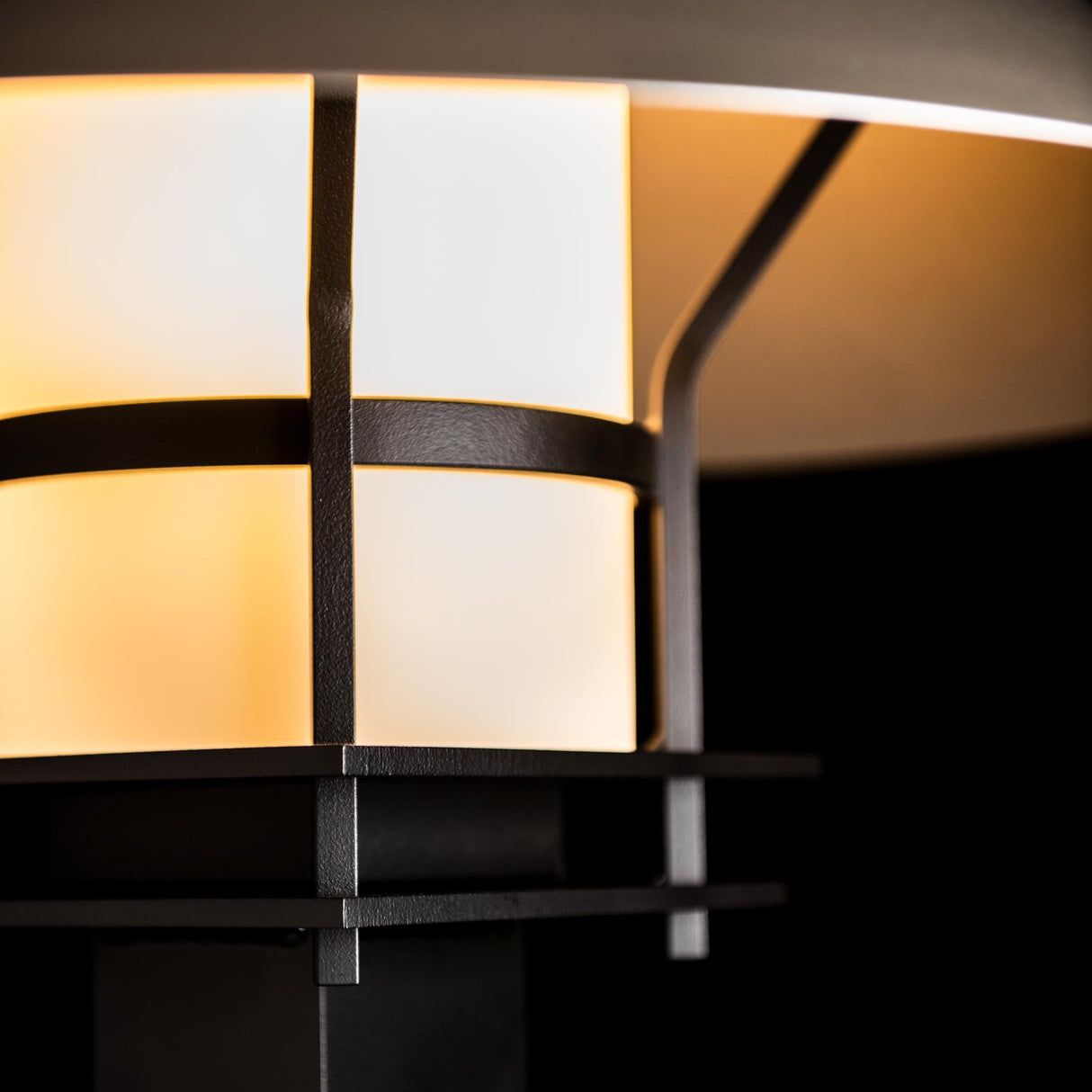 Hubbardton Forge 2021 Coastal Black Coastal Burnished Steel Opal Glass (GG) Henry Outdoor Post Light