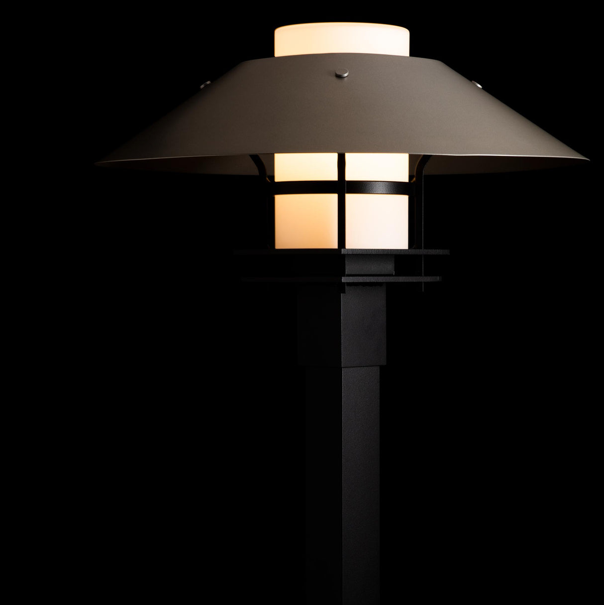 Hubbardton Forge 2021 Coastal Black Coastal Burnished Steel Opal Glass (GG) Henry Outdoor Post Light
