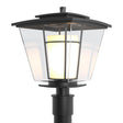 Hubbardton Forge 2010 Coastal Black Clear Glass with Opal Diffuser (ZU) Beacon Hall Outdoor Post Light