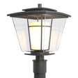 Hubbardton Forge 2010 Coastal Natural Iron Clear Glass with Opal Diffuser (ZU) Beacon Hall Outdoor Post Light