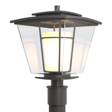 Hubbardton Forge 2010 Coastal Natural Iron Clear Glass with Opal Diffuser (ZU) Beacon Hall Outdoor Post Light