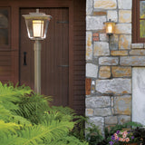 Hubbardton Forge 2010 Coastal Natural Iron Clear Glass with Opal Diffuser (ZU) Beacon Hall Outdoor Post Light