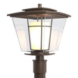 Hubbardton Forge 2010 Coastal Bronze Clear Glass with Opal Diffuser (ZU) Beacon Hall Outdoor Post Light