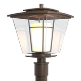 Hubbardton Forge 2010 Coastal Bronze Clear Glass with Opal Diffuser (ZU) Beacon Hall Outdoor Post Light