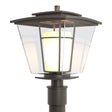 Hubbardton Forge 2010 Coastal Dark Smoke Clear Glass with Opal Diffuser (ZU) Beacon Hall Outdoor Post Light