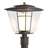 Hubbardton Forge 2010 Coastal Dark Smoke Clear Glass with Opal Diffuser (ZU) Beacon Hall Outdoor Post Light