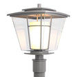 Hubbardton Forge 2010 Coastal Burnished Steel Clear Glass with Opal Diffuser (ZU) Beacon Hall Outdoor Post Light