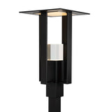Hubbardton Forge 2021 Coastal Black Coastal Silver Clear Glass (ZM) Shadow Box Outdoor Post Light