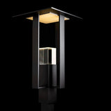 Hubbardton Forge 2021 Coastal Black Coastal Silver Clear Glass (ZM) Shadow Box Outdoor Post Light