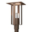 Hubbardton Forge 2021 Coastal Bronze Coastal Silver Clear Glass (ZM) Shadow Box Outdoor Post Light
