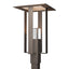 Hubbardton Forge 2021 Coastal Dark Smoke Coastal Silver Clear Glass (ZM) Shadow Box Outdoor Post Light