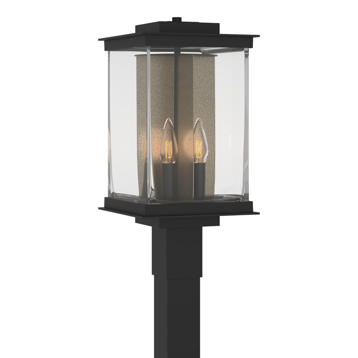 Hubbardton Forge 2021 Coastal Black Translucent Soft Gold Clear Glass (ZM) Kingston Outdoor Post Light