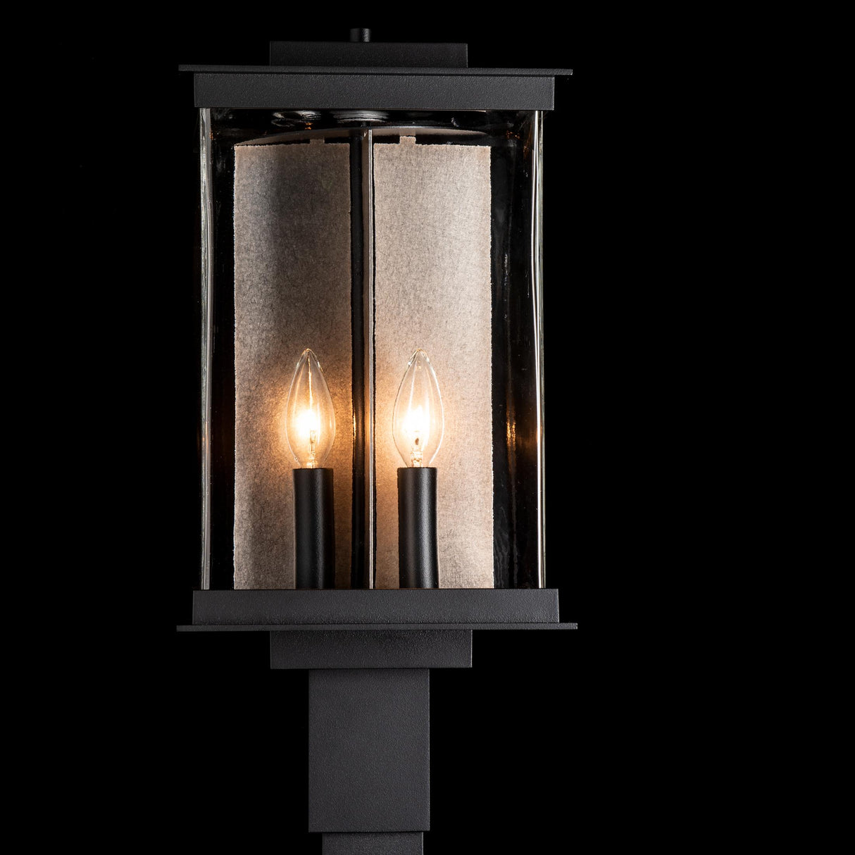 Hubbardton Forge 2021 Coastal Black Translucent Soft Gold Clear Glass (ZM) Kingston Outdoor Post Light