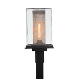 Hubbardton Forge 2021 Coastal Black Coastal Silver Clear Glass (ZM) Polaris Outdoor Post Light