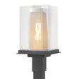 Hubbardton Forge 2021 Coastal Black Coastal Silver Clear Glass (ZM) Polaris Outdoor Post Light