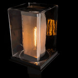 Hubbardton Forge 2021 Coastal Black Coastal Silver Clear Glass (ZM) Polaris Outdoor Post Light