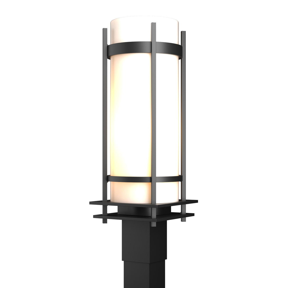 Hubbardton Forge 2002 Coastal Black Opal Glass (GG) Banded Outdoor Post Light