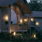 Hubbardton Forge 2002 Coastal Natural Iron Opal Glass (GG) Banded Outdoor Post Light