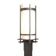 Hubbardton Forge 2002 Coastal Dark Smoke Opal Glass (GG) Banded Outdoor Post Light