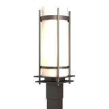 Hubbardton Forge 2002 Coastal Dark Smoke Opal Glass (GG) Banded Outdoor Post Light