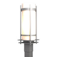 Hubbardton Forge 2002 Coastal Burnished Steel Opal Glass (GG) Banded Outdoor Post Light