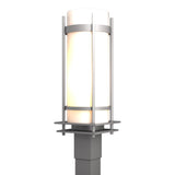 Hubbardton Forge 2002 Coastal Burnished Steel Opal Glass (GG) Banded Outdoor Post Light