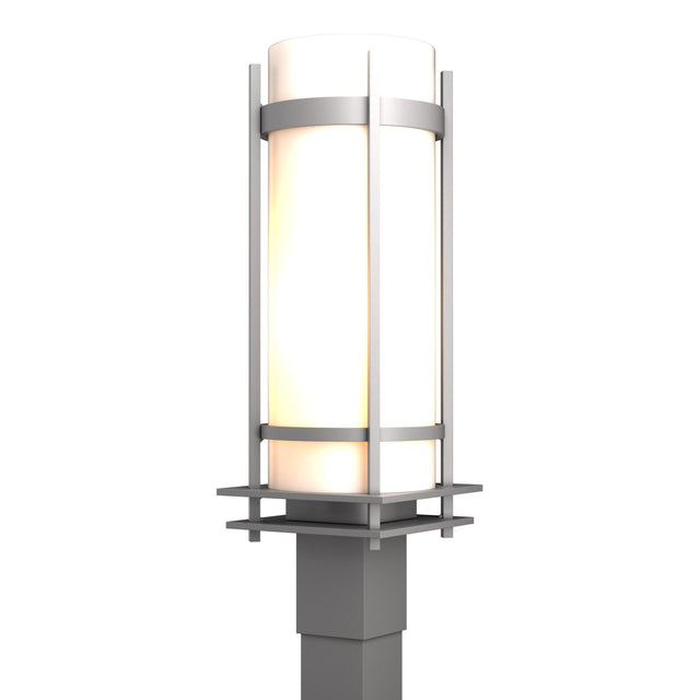 Hubbardton Forge 2002 Coastal Burnished Steel Opal Glass (GG) Banded Outdoor Post Light