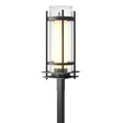 Hubbardton Forge 2020 Coastal Black Seeded Glass with Opal Diffuser (ZS) Torch Outdoor Post Light