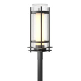 Hubbardton Forge 2020 Coastal Black Seeded Glass with Opal Diffuser (ZS) Torch Outdoor Post Light