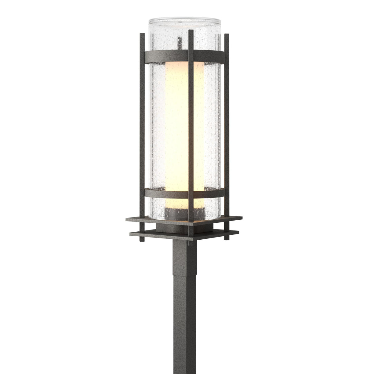 Hubbardton Forge 2020 Coastal Natural Iron Seeded Glass with Opal Diffuser (ZS) Torch Outdoor Post Light