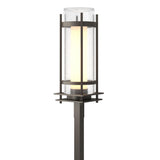 Hubbardton Forge 2020 Coastal Dark Smoke Seeded Glass with Opal Diffuser (ZS) Torch Outdoor Post Light