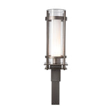 Hubbardton Forge 2020 Coastal Dark Smoke Seeded Glass with Opal Diffuser (ZS) Torch Outdoor Post Light