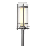 Hubbardton Forge 2020 Coastal Burnished Steel Seeded Glass with Opal Diffuser (ZS) Torch Outdoor Post Light