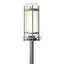 Hubbardton Forge 2020 Coastal Burnished Steel Seeded Glass with Opal Diffuser (ZS) Torch Outdoor Post Light