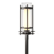 Hubbardton Forge 2020 Coastal Oil Rubbed Bronze Seeded Glass with Opal Diffuser (ZS) Torch Outdoor Post Light