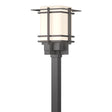 Hubbardton Forge 2004 Coastal Burnished Steel Opal Glass (GG) Tourou Large Outdoor Post Light