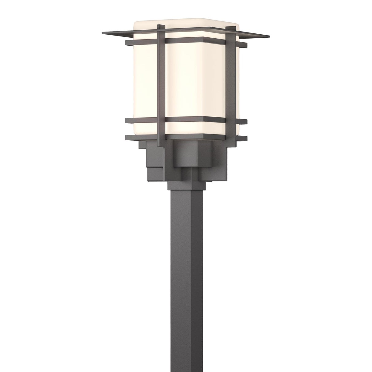 Hubbardton Forge 2004 Coastal Burnished Steel Opal Glass (GG) Tourou Large Outdoor Post Light