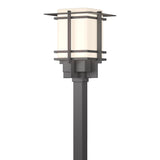 Hubbardton Forge 2004 Coastal Burnished Steel Opal Glass (GG) Tourou Large Outdoor Post Light