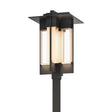 Hubbardton Forge 2019 Coastal Black Clear Glass (ZM) Axis Large Outdoor Post Light