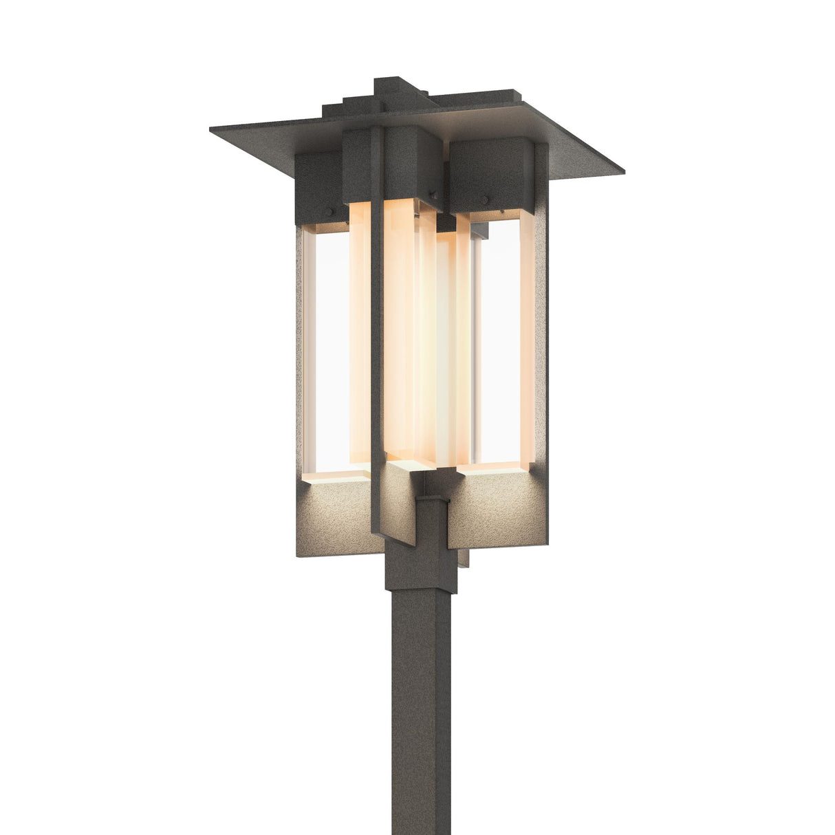 Hubbardton Forge 2019 Coastal Natural Iron Clear Glass (ZM) Axis Large Outdoor Post Light