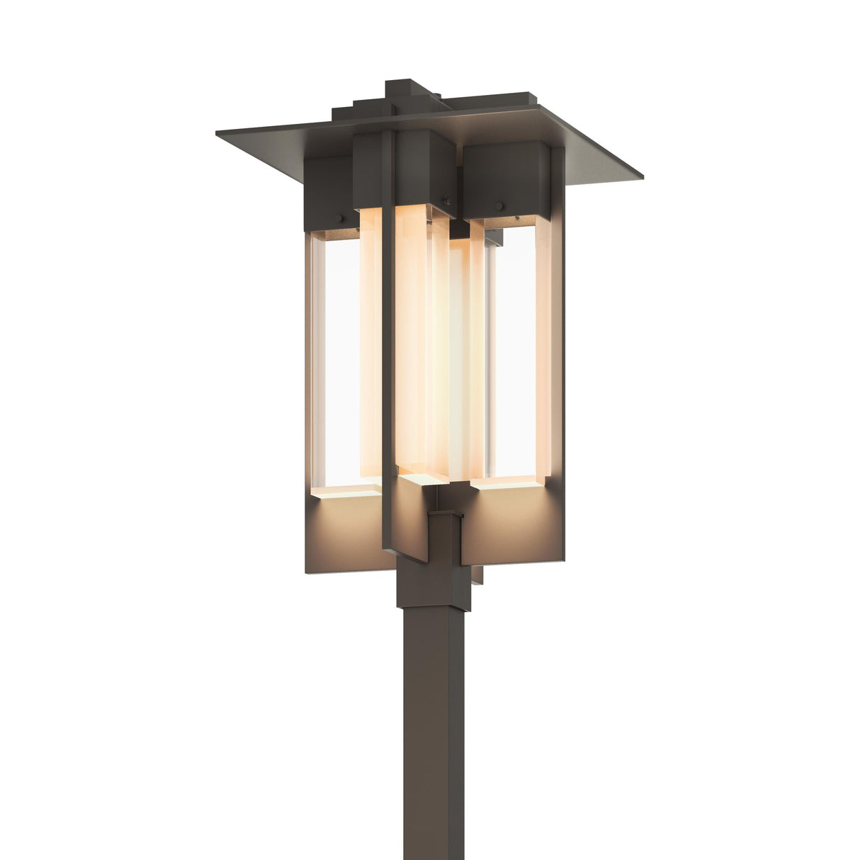 Hubbardton Forge 2019 Coastal Dark Smoke Clear Glass (ZM) Axis Large Outdoor Post Light